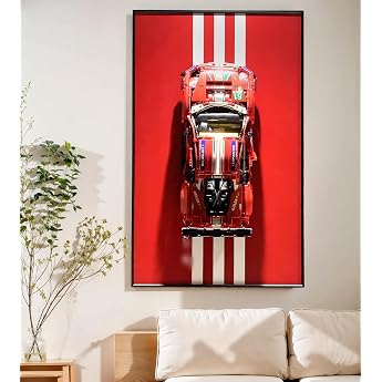 icuanuty Display Wallboard Compatible with Lego 42125 Technic 488 GTE Supersport AF Corse51 Adult Decorative Paintings Display Wall Board Gifts Compatible with Lego Lovers 75 x 45 cm