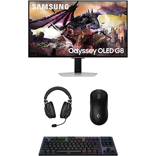 Samsung 32DG8 32" Odyssey G80SD 4k UHD Smart Gaming Monitor with PRO-X-2-LIGHTSPEED Headset, G915 Keyboard, and PRO-X-2-SUPERLIGHT Mouse (2024)
