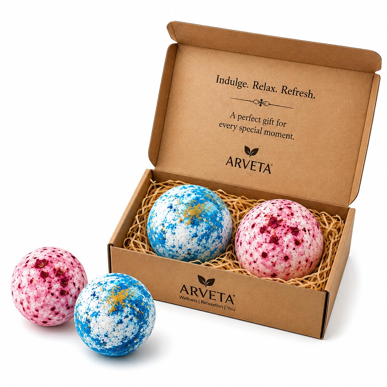 ARVETA Kids Bath Bomb Gift Set with Surprise Toy, 2 Fizzers | Moisturising Formula, Colorful Fizzers, Natural Ingredients, For Kids, Fun Bath Experience-image-40
