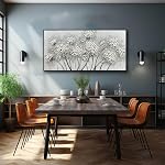 Room Decor Aesthetic Floral Wall Decor White Artwork Home Wall Decor Living Room Decorations Botanical Wall Art Bedroom Office Decor With Framed 75x150 CM