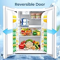 Vista 4 de Refrigerador compacto de 2.56 pies cúbicos con puerta individual reversible, BLANCO