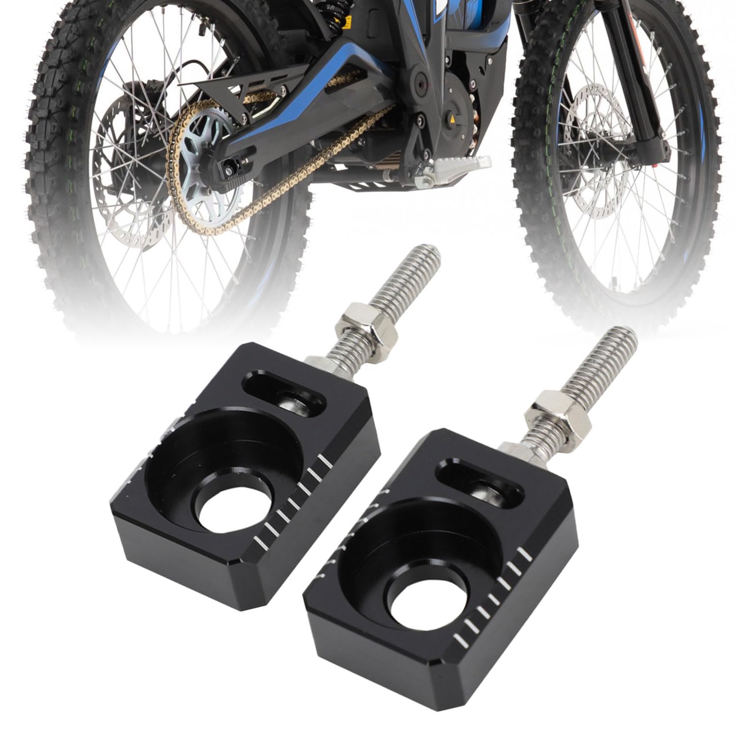 Universal Kettenspanner Für Motorrad – Verstellbar, Eisen & Kunststoff, Rolleneinsteller, Schwarz, Für Die Meisten Bikes