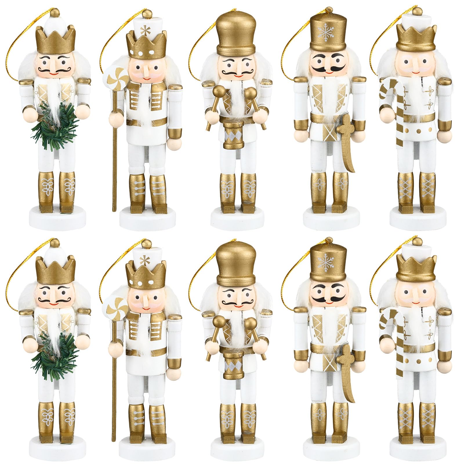 Figurines casse-noisette en bois de 12,7 cm au style délicat pour décoration de Noël
