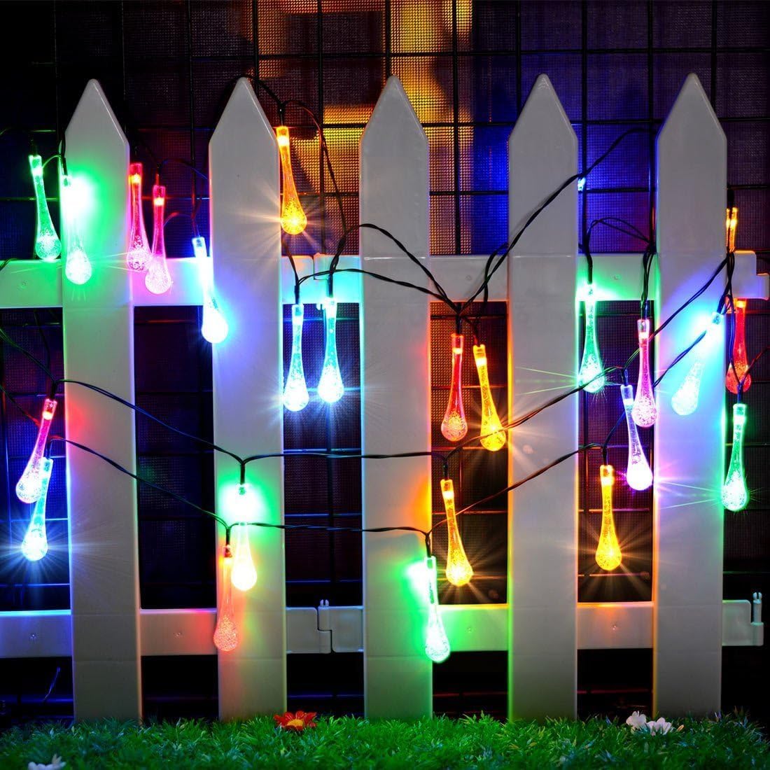 XERGY Solar String Lights - 30 LED Water Drop Fairy Lights -4