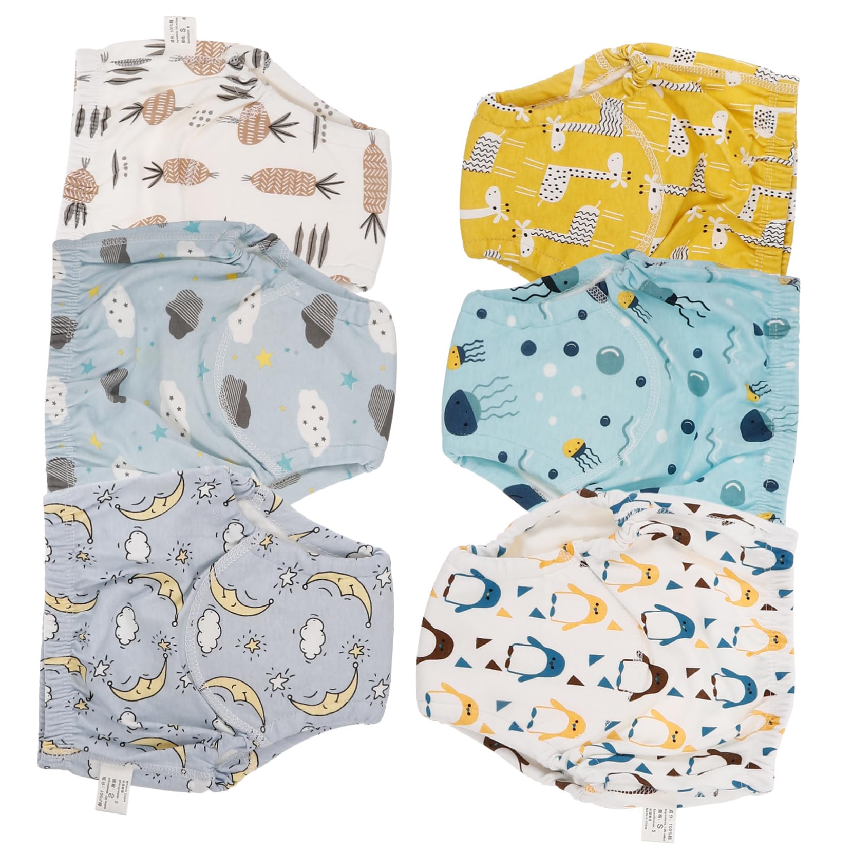 TOYANDONA 3 Ensembles Culottes Apprentissage Garçon Fille Coton Lavables Et Réutilisables Protection Fuites Confort Pour Garçon Et Fille Phase De Propreté 6 Pièces * 3