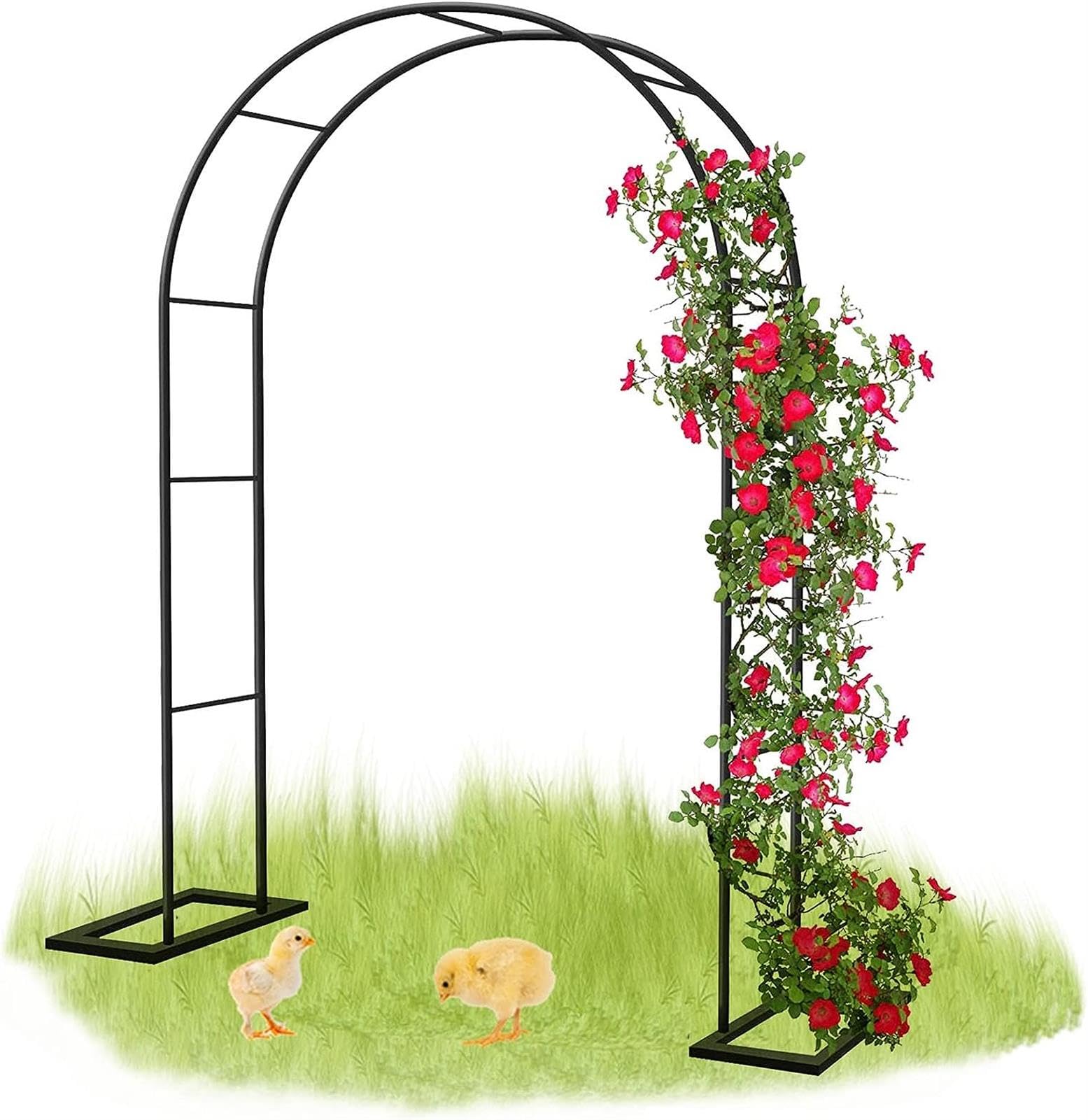Metalowy łuk ogrodowy do róż pnących, stalowa pergola do dekoracji ślubnych dostępna w rozmiarach od 120 cm do 300 cm szerokości 280 cm x wys. 220 cm, idealna do roślin na zewnątrz i na imprezy