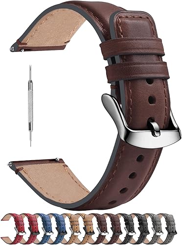 Miniatura 10 de Fullmosa Correa de reloj de liberación rápida de 0.866 in, 0.787 in y 0.709 in, bandas de cuero bruñido para Samsung Galaxy WatchHuaWei WatchGarmin