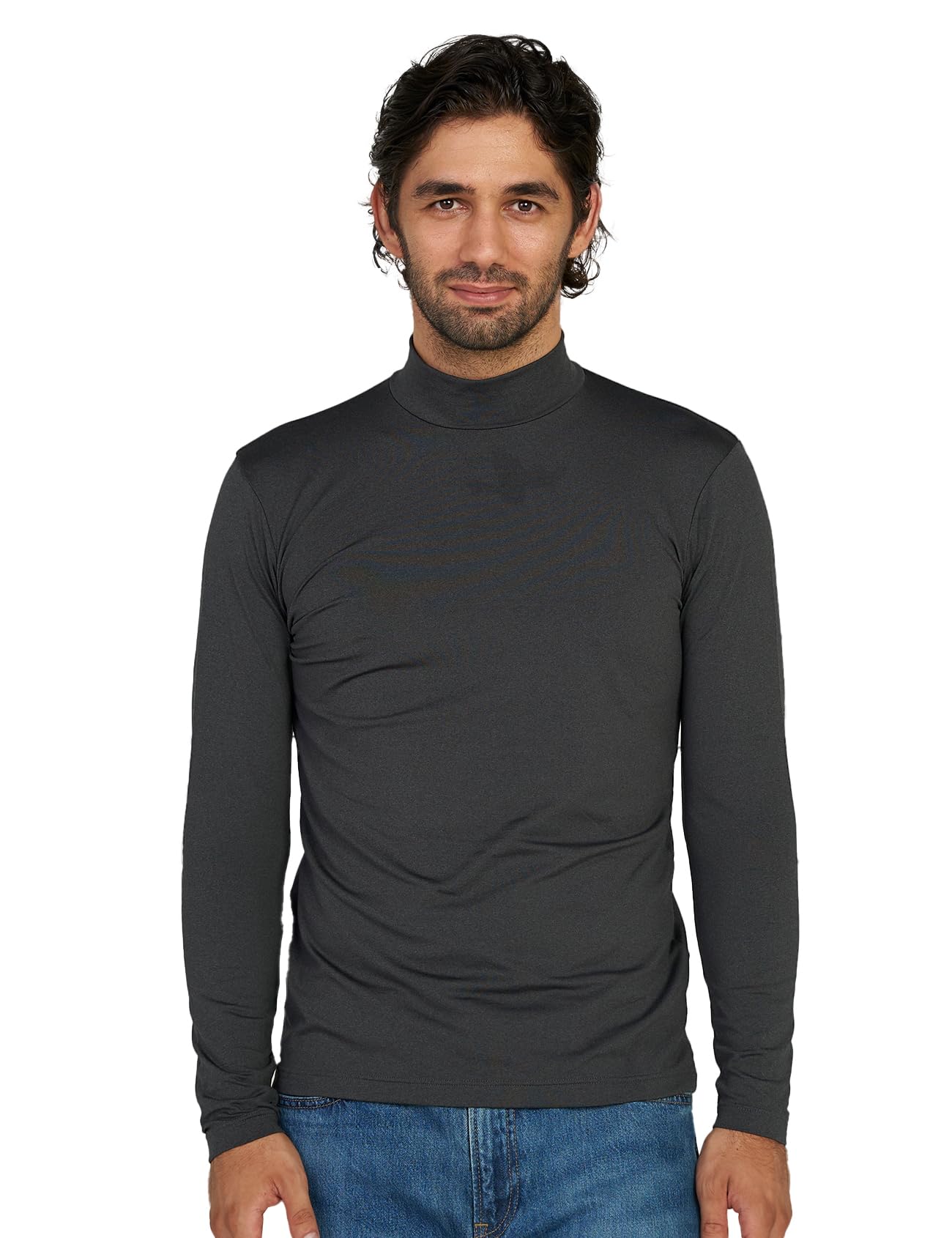 LAPASA Maglia Termica da Uomo con Collo Alto Finto in Micropile - Abbigliamento Termico Traspirante Maniche Lunghe Fodera in Pile Strato Base M102/M123/M132