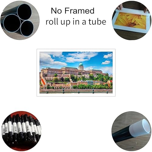 Miniatura 6 de ewfas Buda Palace Hungría - Lienzo decorativo para pared, para sala de estar, dormitorio, oficina, paisaje, impresión, póster sin marco, 20 x 12