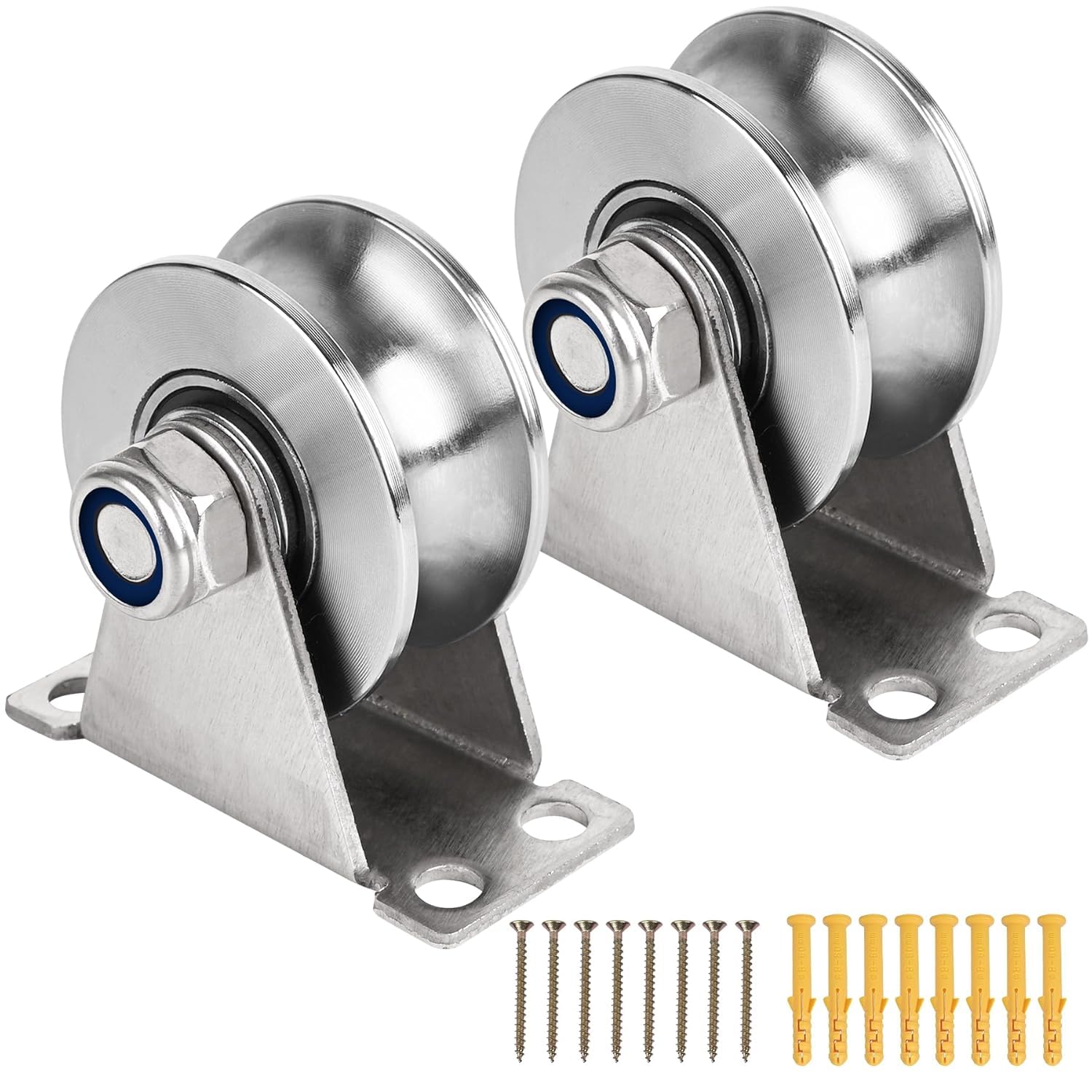 304 Bloczek Krążkowy ze Stali Nierdzewnej z Łożyskami Duplex, 32mm Koło Rowkowe do Sprzętu DIY na Siłownię, Bramy Przesuwnej, Maszyny Linowej, Akcesorium do Montażu na Ścianie, Płynny i Trwały