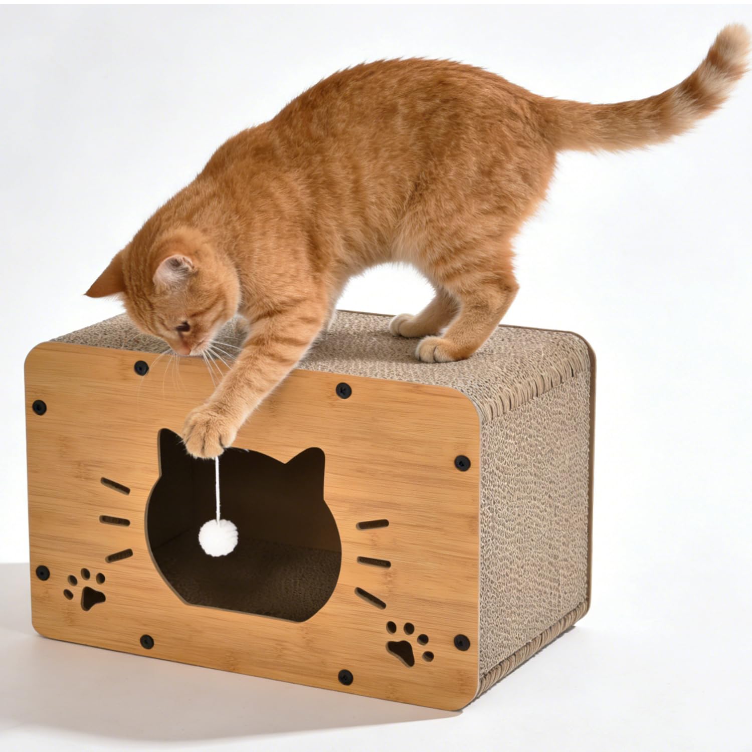 Gezipvn Cat House for Indoor Cat scratch board - Pet shelter with Sisal Hemp Ball and Scratch Board — image 1