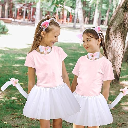 Miniatura 8 de Neer 5 Pcs Halloween Cat Costume Set Girl Cat Ears Headband Tail Bow Tie Tutu Skirt for Kitty Halloween Dress up Party