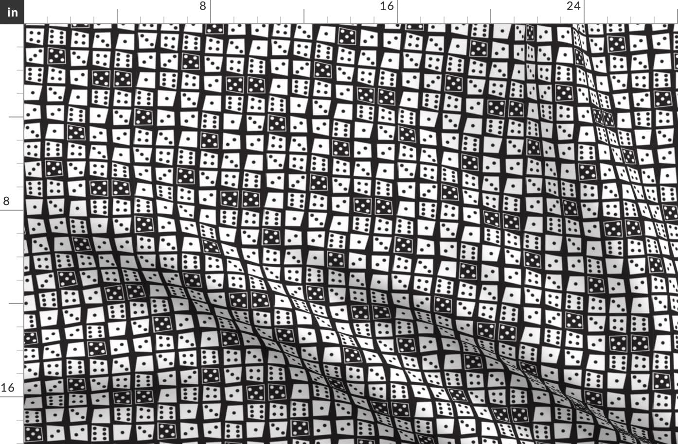 Spoonflower Fabric - Dice Black White Vintage Stripes Dots Game Printed on Organic Cotton Sateen Fabric by The Yard - Sewing Quilting Apparel Home Decor