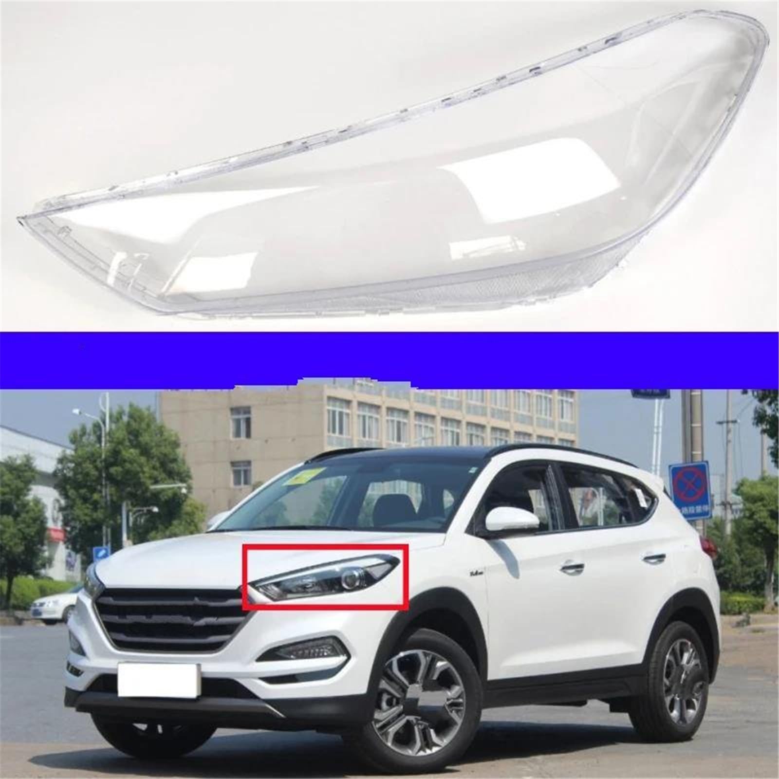 Copriobiettivo Faro Auto Compatibile con Hyundai per Tucson 2017 2018 2015 2016 Sostituisci Le Luci Dell'auto Borsette Faro Copriobiettivo Paralume Copri Faro Accessori(Left)