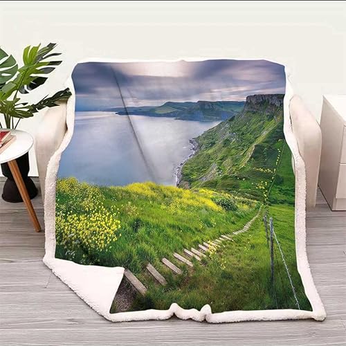 Miniatura 2 de Coastline Beautiful Scenery Cobijas Calientes para Invierno - Mantas de invierno suaves y acogedoras para sofá, dormitorio, tamaño pequeño, 31.5 x