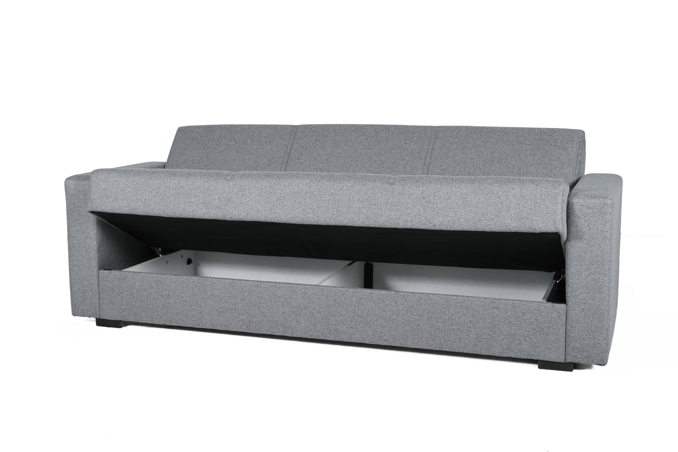 Arredo Stock Divano letto moderno Afrodite (Grigio, 3 posti) 212x80x87 cm | divano letto