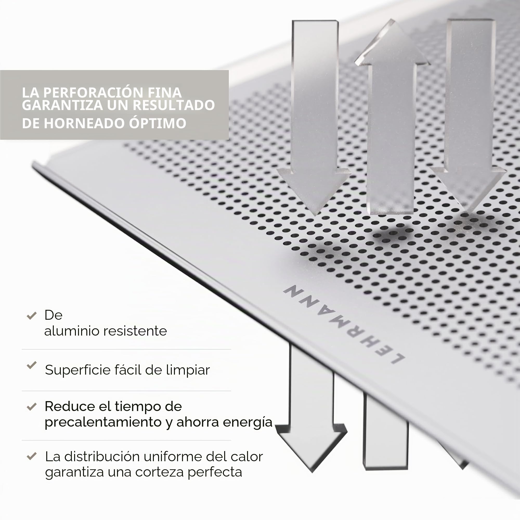 LEHRMANN Bandeja perforada 45 x 35 cm con revestimiento antiadherente para horno Compatible con/reemplazo para ELOMA MIWE WIESHEU/Siemens Bosch Neff