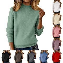 Cashmere Sweaters for Women Long Sleeve Ladies Kintted Mock Neck Sweater Ladies Pullover Clothes Winter Outfits 2026