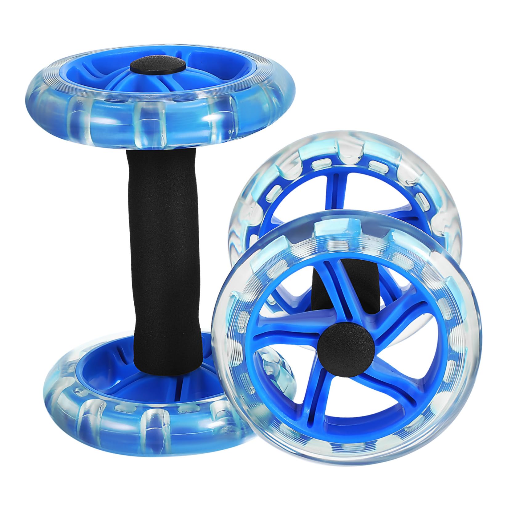 Toyvian Rueda Doble de Abdominales para Fortalecer Músculos, Diseño Ligero Ruedas Duales y Agarres Antideslizantes para Entrenamiento en Casa