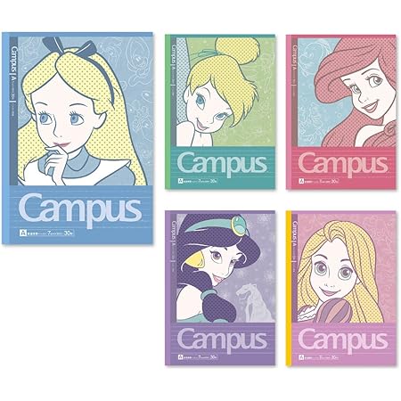 Amazon サンスター文具 ディズニー キャンパスノート S ドットa罫 ガールズ 5冊パック 文房具 オフィス用品 文房具 オフィス用品