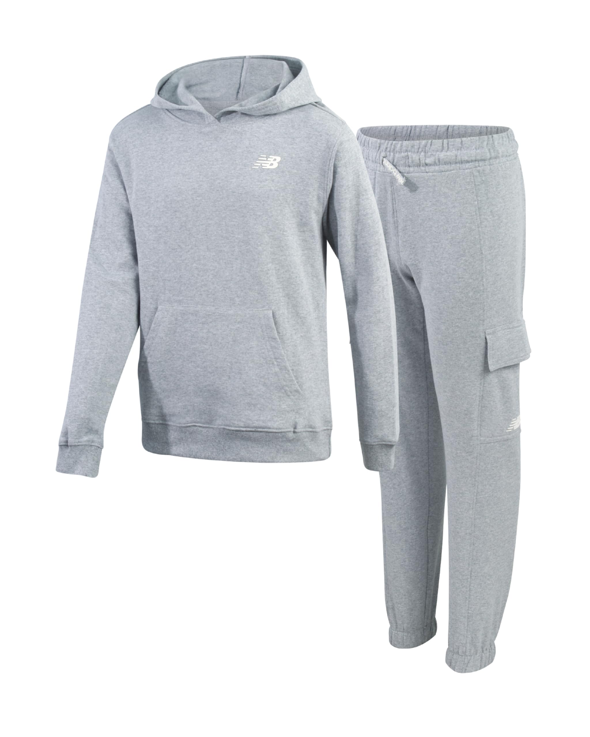 New Balance Girls Sweatpants Set - 2 Piece Pullover Fleece Girls Sweatshirt and Jogger Sweatpants with Pockets Sizes