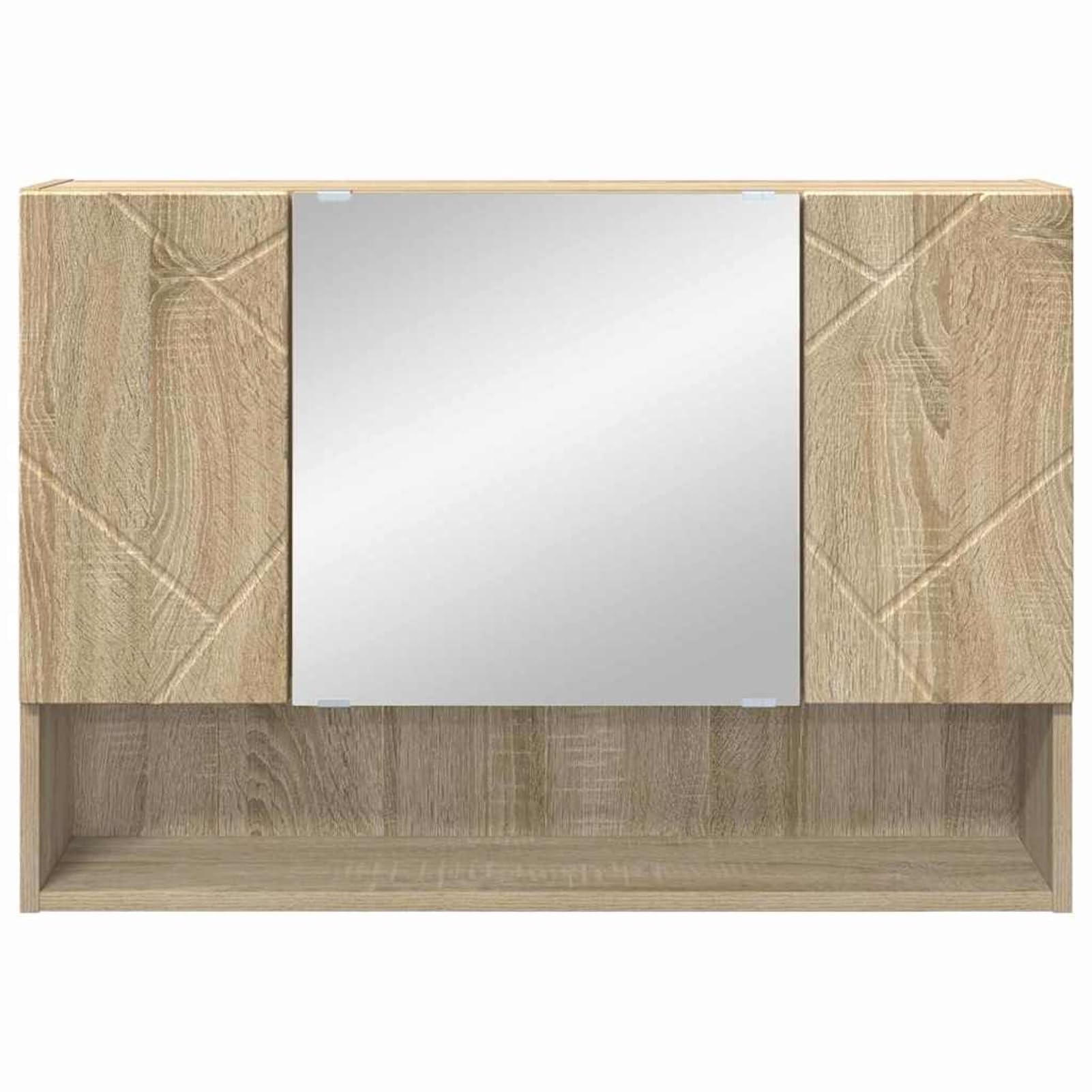 Gecheer Spiegelschrank Sonoma-Eiche 80 x 17 x 55 cm Holzwerkstoff, Deko Spiegel Bathroom Mirror für Badezimmer Make-up Rasur Wohnung Hotel883356
