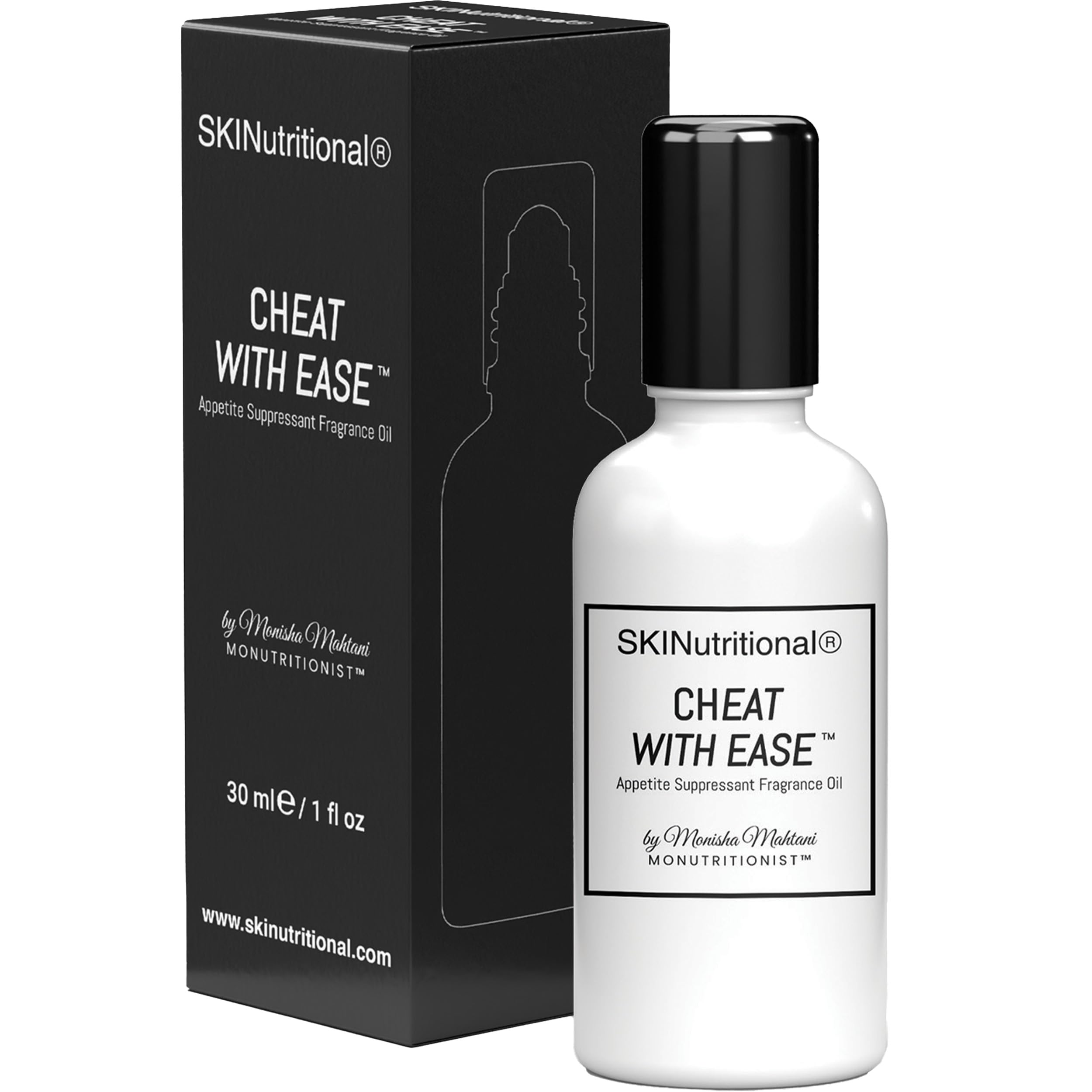 Natural Appetite Suppressant - Cheat with Ease Aromatherapy Oil Topical Skin Roll-On - Infused with Essential Oils & Botanicals for Craving Control & Relaxation - SKINutritional, 30 ml, 1 fl oz