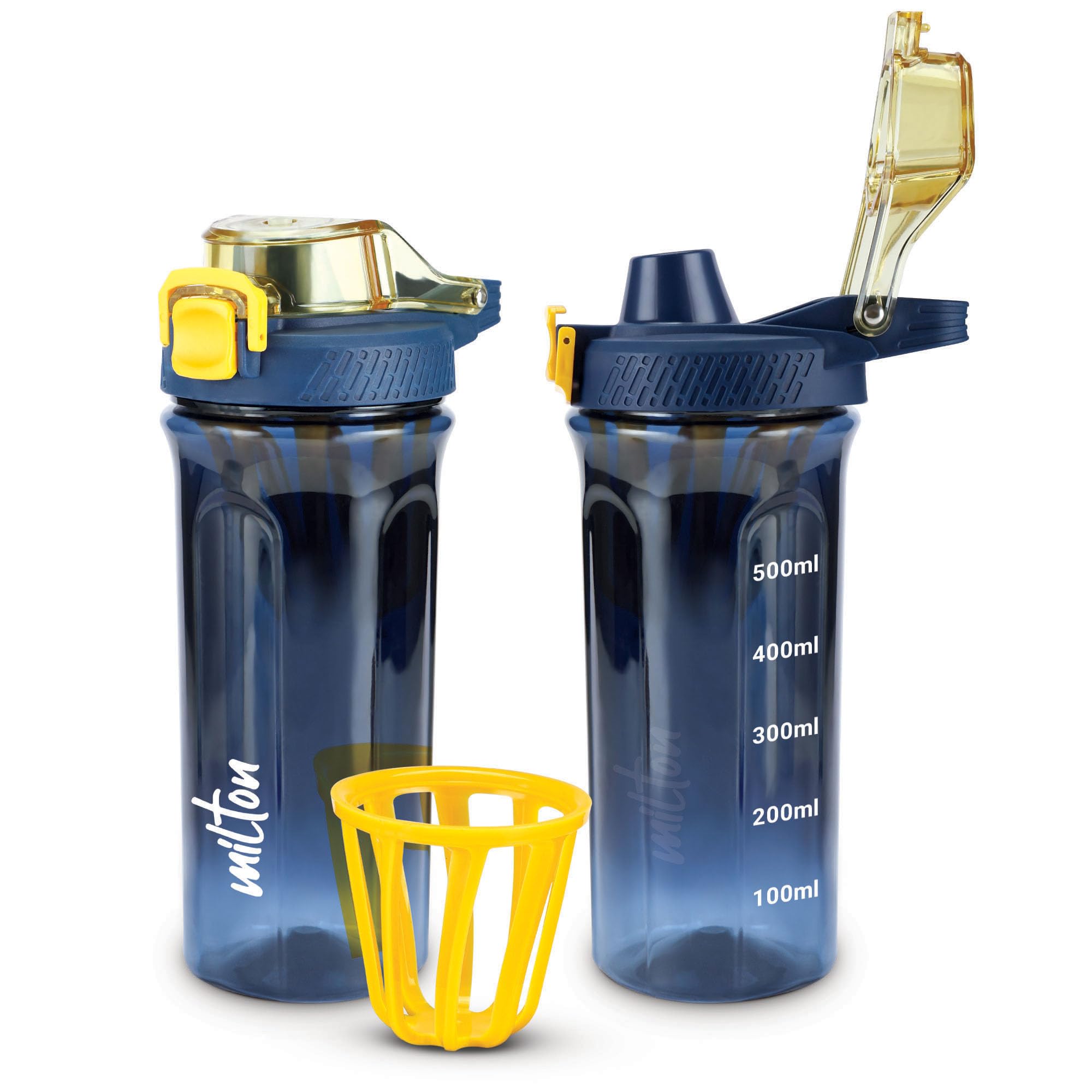 MILTON Gym Shaker Bottle 700 ml I 100% Leak Proof With Removable Blender I Measurement Marking I BPA Free, Food Grade I Ideal for Protein, Pre Work Out, BCAAs & Water, Blue-image-13