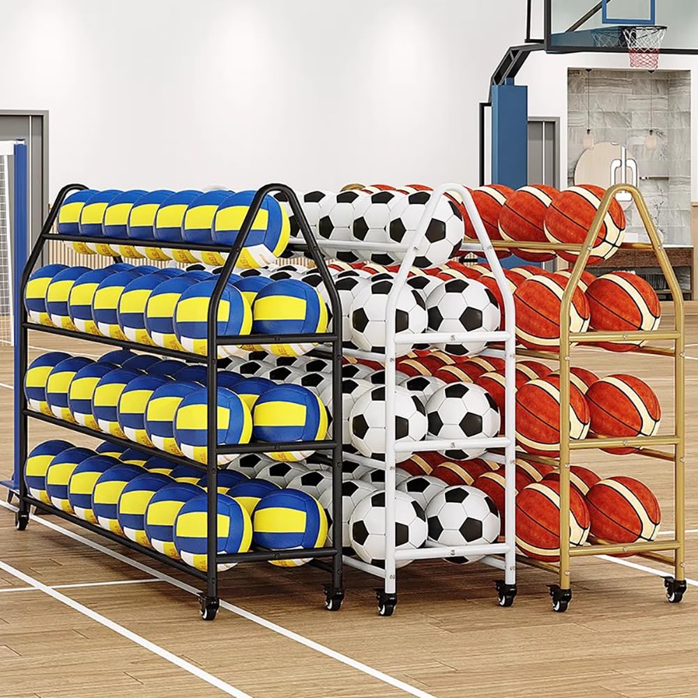 Pionowy stojak na piłki do koszykówki i piłki nożnej o 360° – stabilny stojak ekspozycyjny do domu – stylowy sportowy (L99 cm) – idealny dla sportowców i miłośników sportu