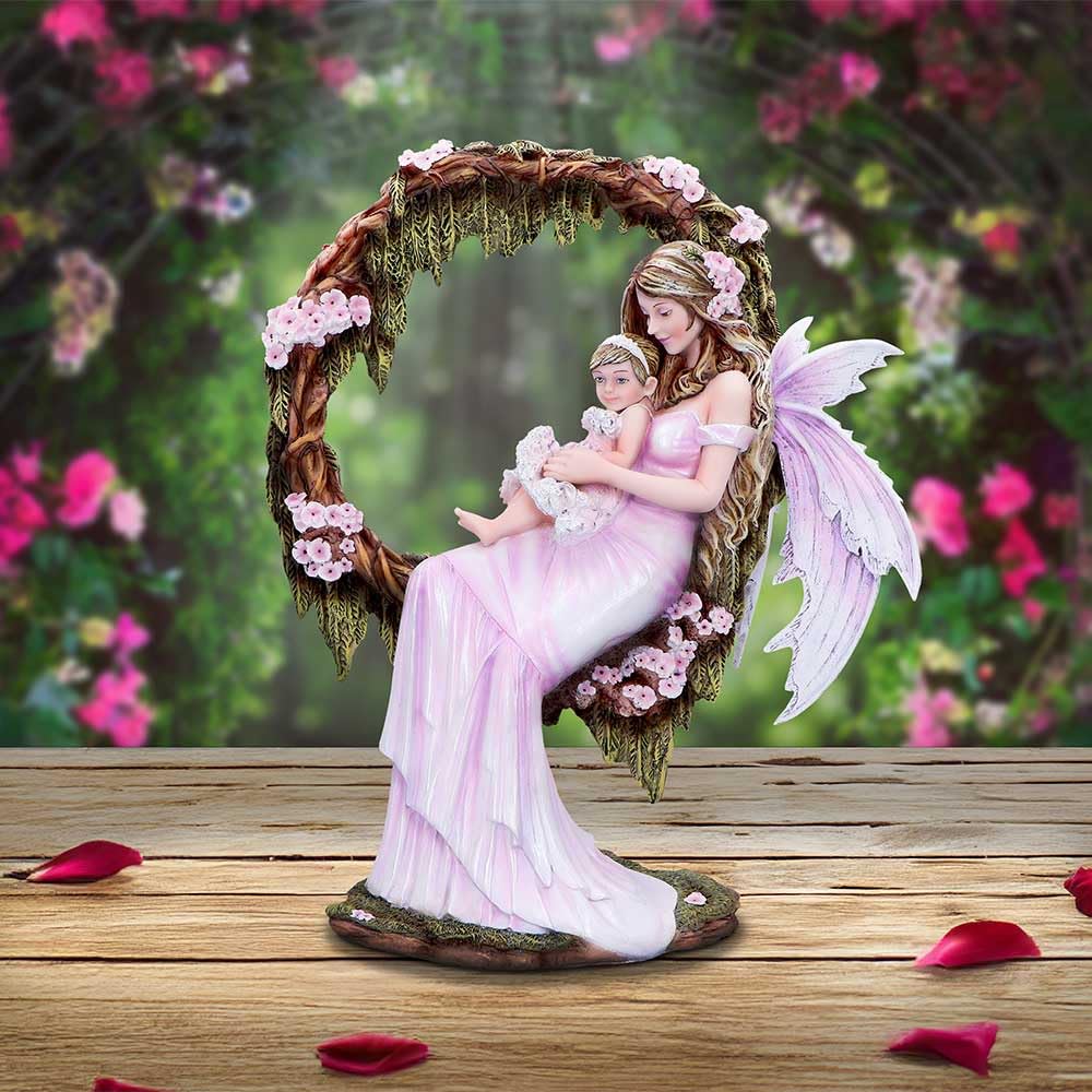 Nemesis Now Statua dell'affetto della mamma, dipinta a mano, scultura mamma e bambino, decorazione rosa per asilo e regalo per la festa della mamma
