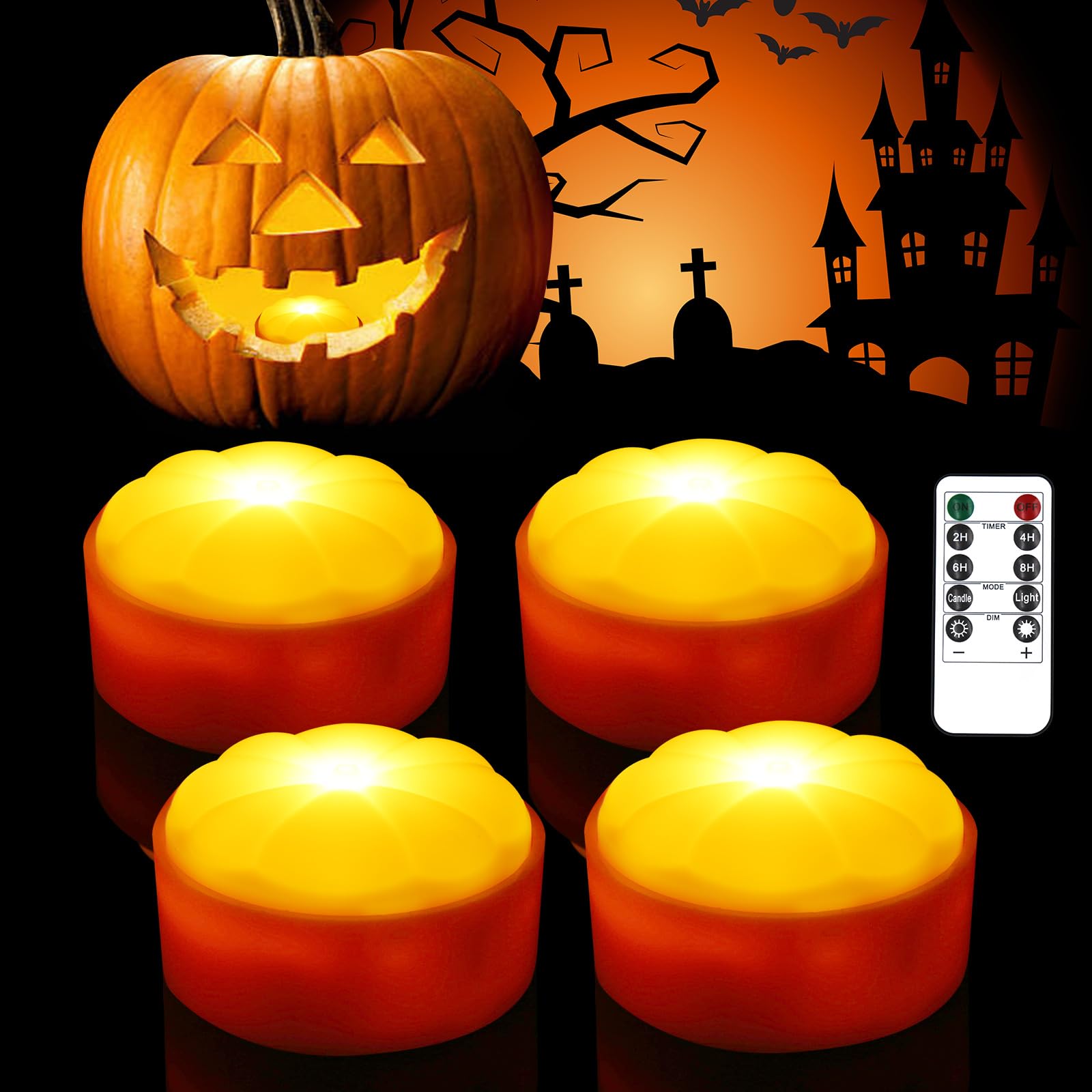 MAGICLULU Halloween Kürbis-Laterne LED – Flammenlose Deko-Lichter Für Halloween & Thanksgiving