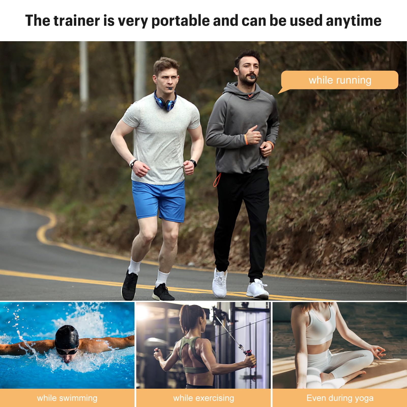 Trainer per la resistenza respiratoria, attrezzo ginnico leggero e portatile, trainer muscolare con impostazioni variabili, facile da pulire
