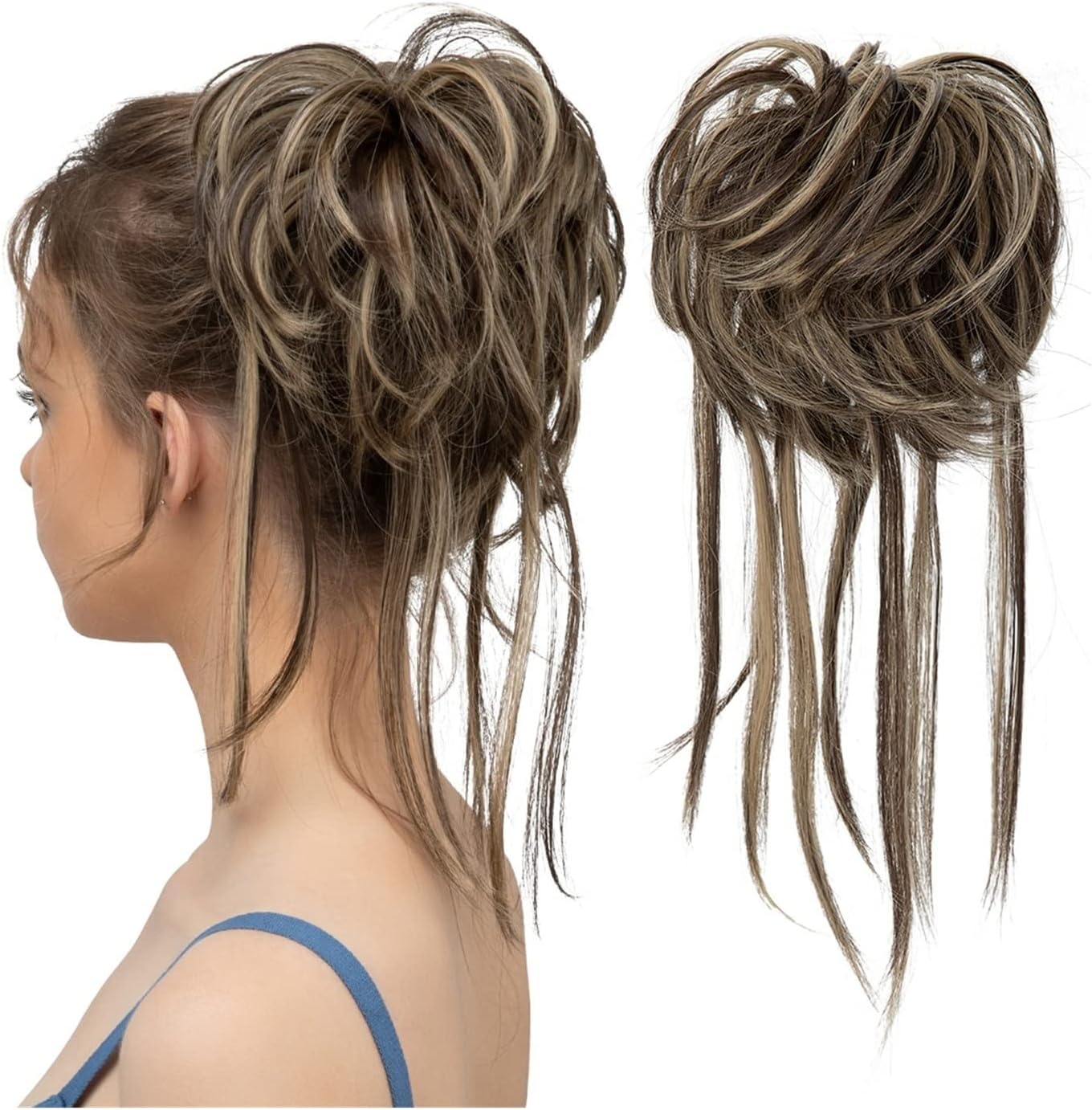 乱雑なお団子ヘアピース Tousled Updo Messy Bun Hair Piece Chinnon Ponytail Ext