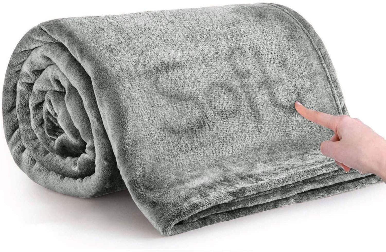 MOONLIGHT20015 Fleece Blanket King Size for Bed - Soft Cosy Fluffy Throw Blankets, 400 GSM Silk Touch Warm Extra Large Throws for Audlts, Silver Grey, 270x230 cm