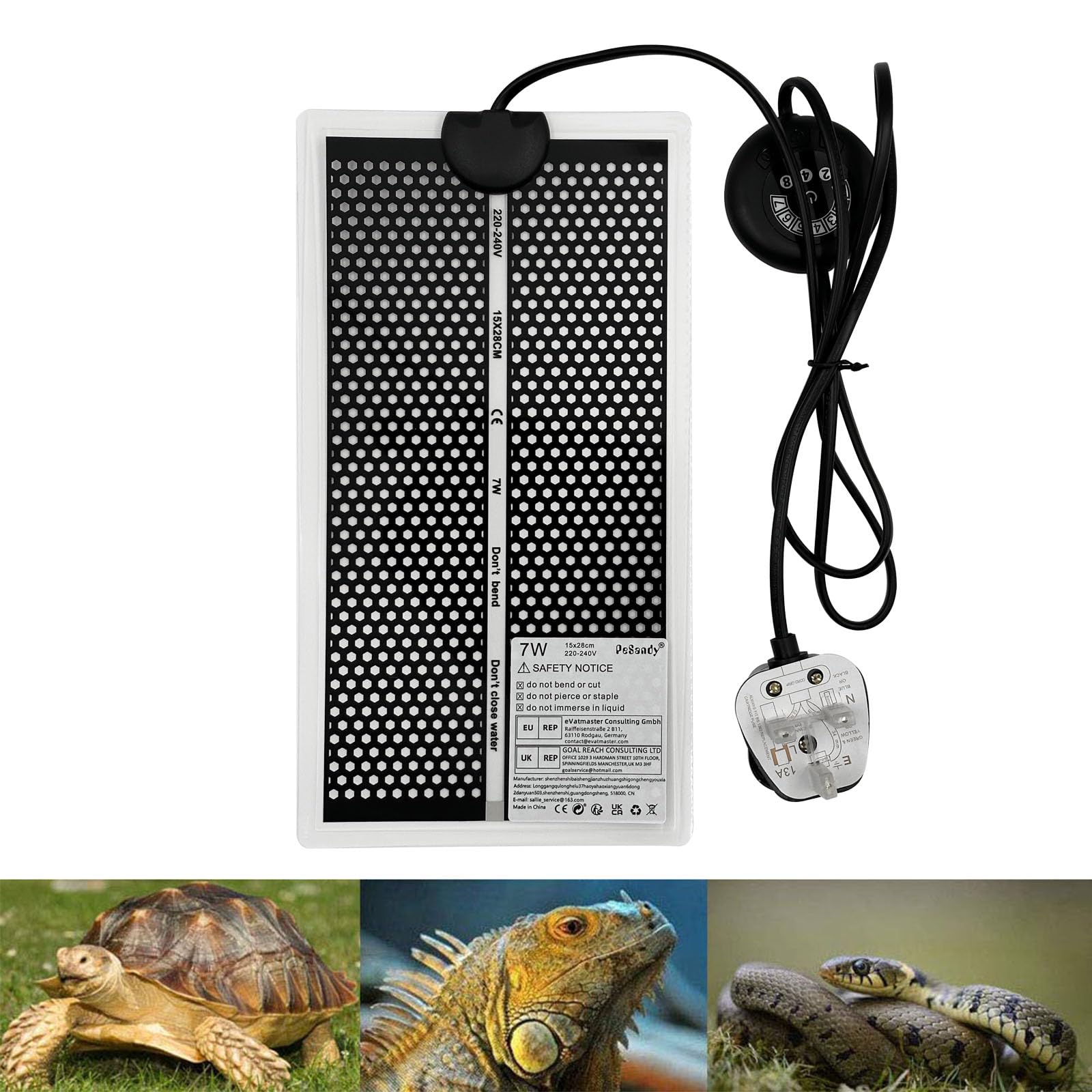 PeSandy Reptile Heat Pad with 7 Button Temperature Adjustment