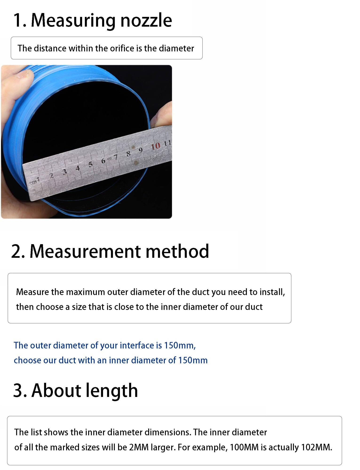 Manguera Flexible PVC Azul, 1 Metro Reforzada Espiral, Aspiración y Escape | Tubo Corrugado Anti-Dobleces, Manguera Ligera para Taller, Transferencia de Aire y Polvo(Inner Diameter 280mm/11.02")