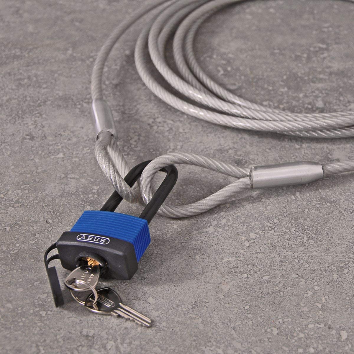 Câble à passants, câble en acier avec cadenas ABUS [1 m – 50 m] – Câble à passants, câble antivol | Épaisseur : 6 mm (4 sur 6) | Longueur : 50 m