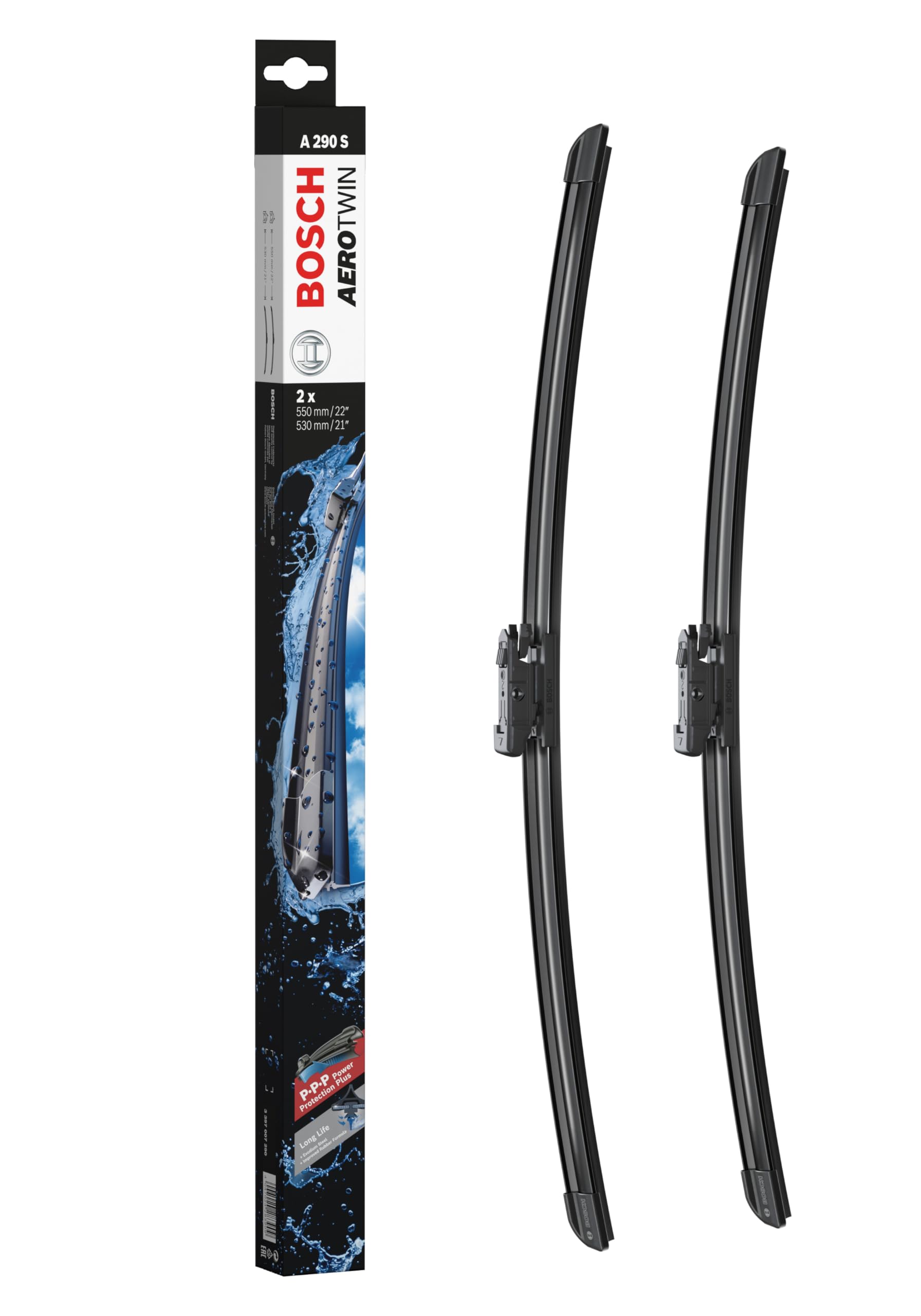 bosch 3397007290 aerotwin oe replacement wiper blades driver & passenger side - set of 2 (22" & 21") pinch tab