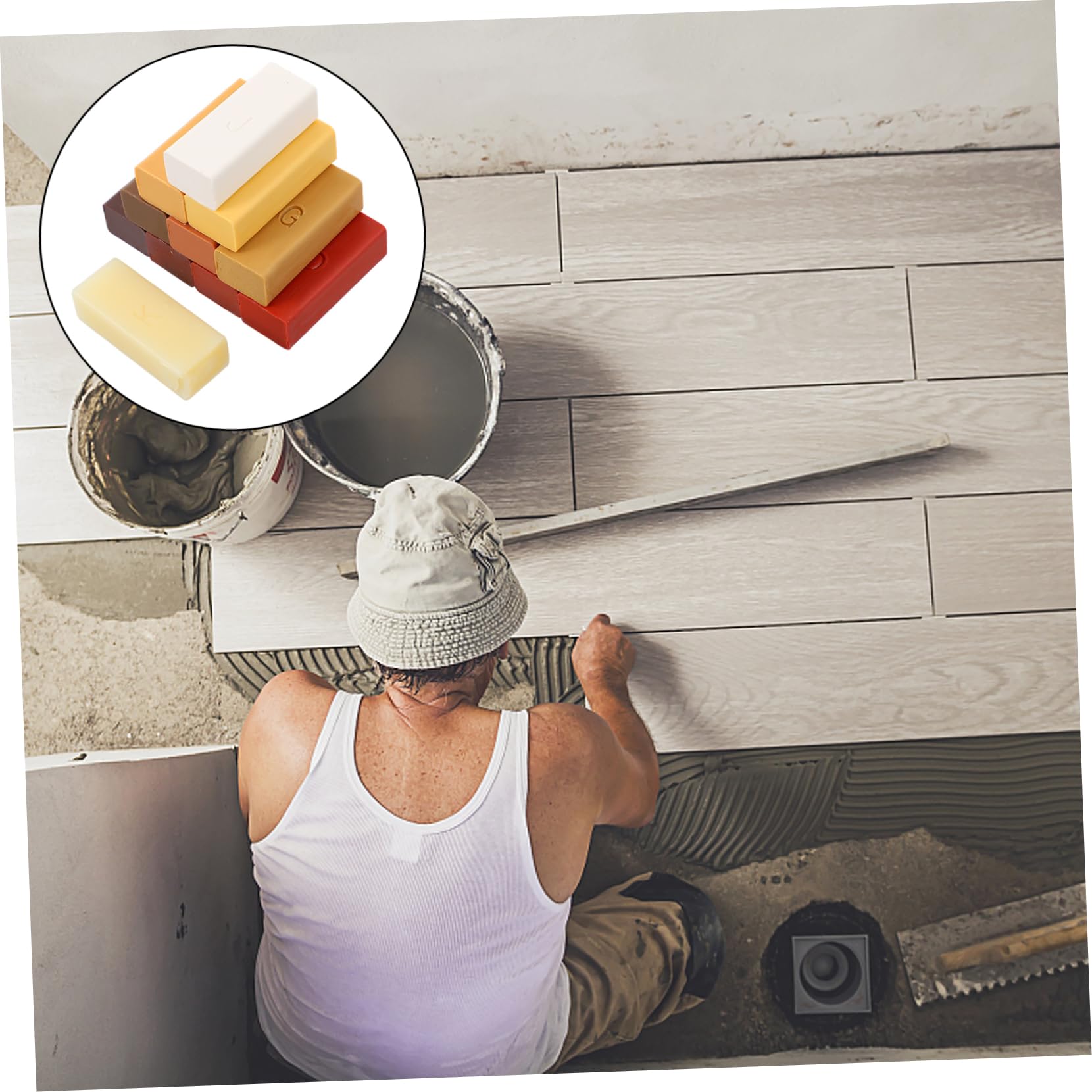 Kit Riparazione Legno Cera a Base di Paraffina per Mobili e Pavimenti, Set, Rapido Asciugatura, Nasconde Graffi e Imperfezioni