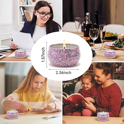 Miniatura 5 de Velas de regalo para mujer, paquete de 3 velas de 2.5 onzas con aroma a lavanda natural de lavanda y rosa, velas de aromaterapia para el hogar,