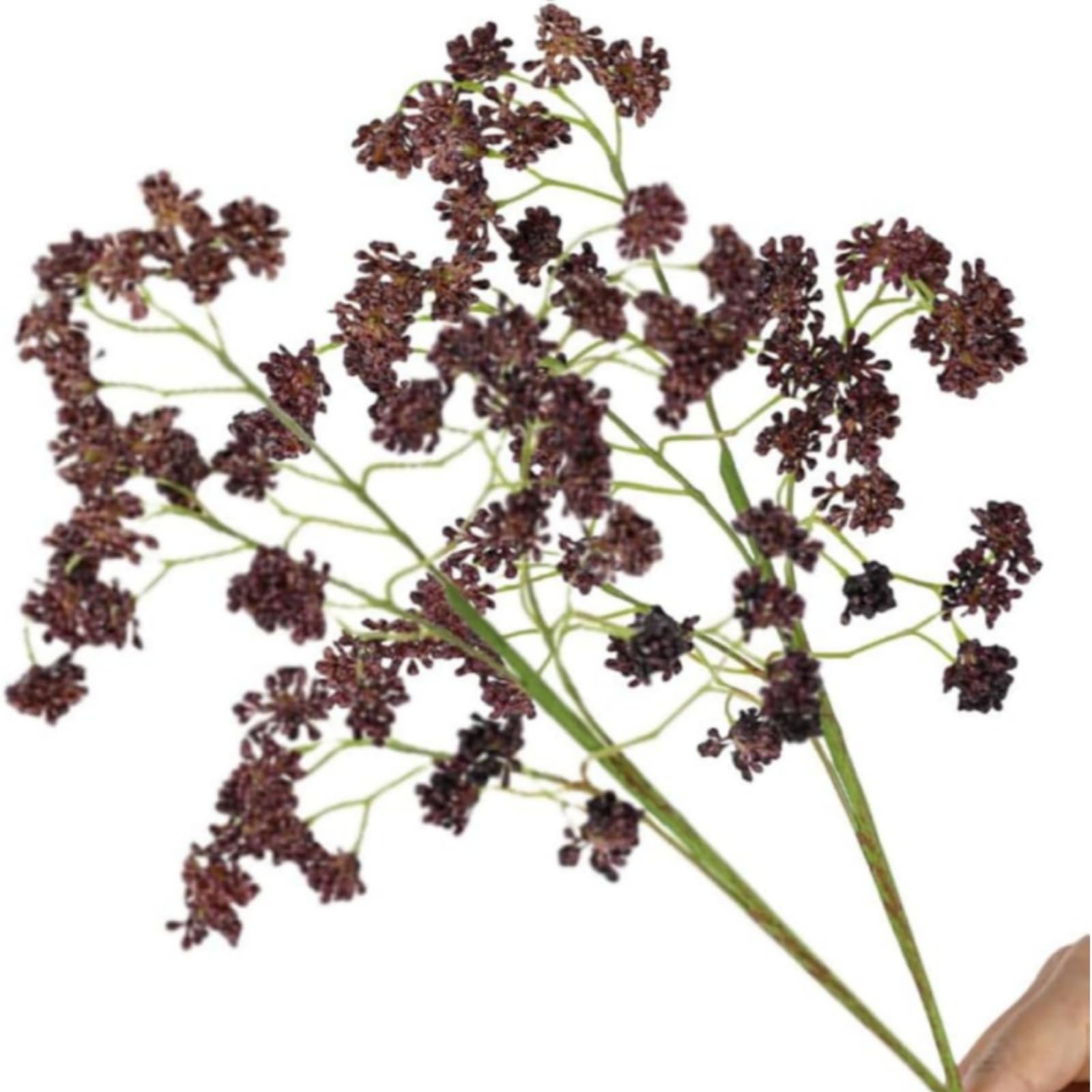 XZJMY Kunstbeeren, Herbstbeeren, künstliche weiche Pflaume, Sedum, Beeren, Stiel, für Herbst, Erntedankfest, Ernte, Weihnachtsbaum, DIY-Dekorationen (lila)