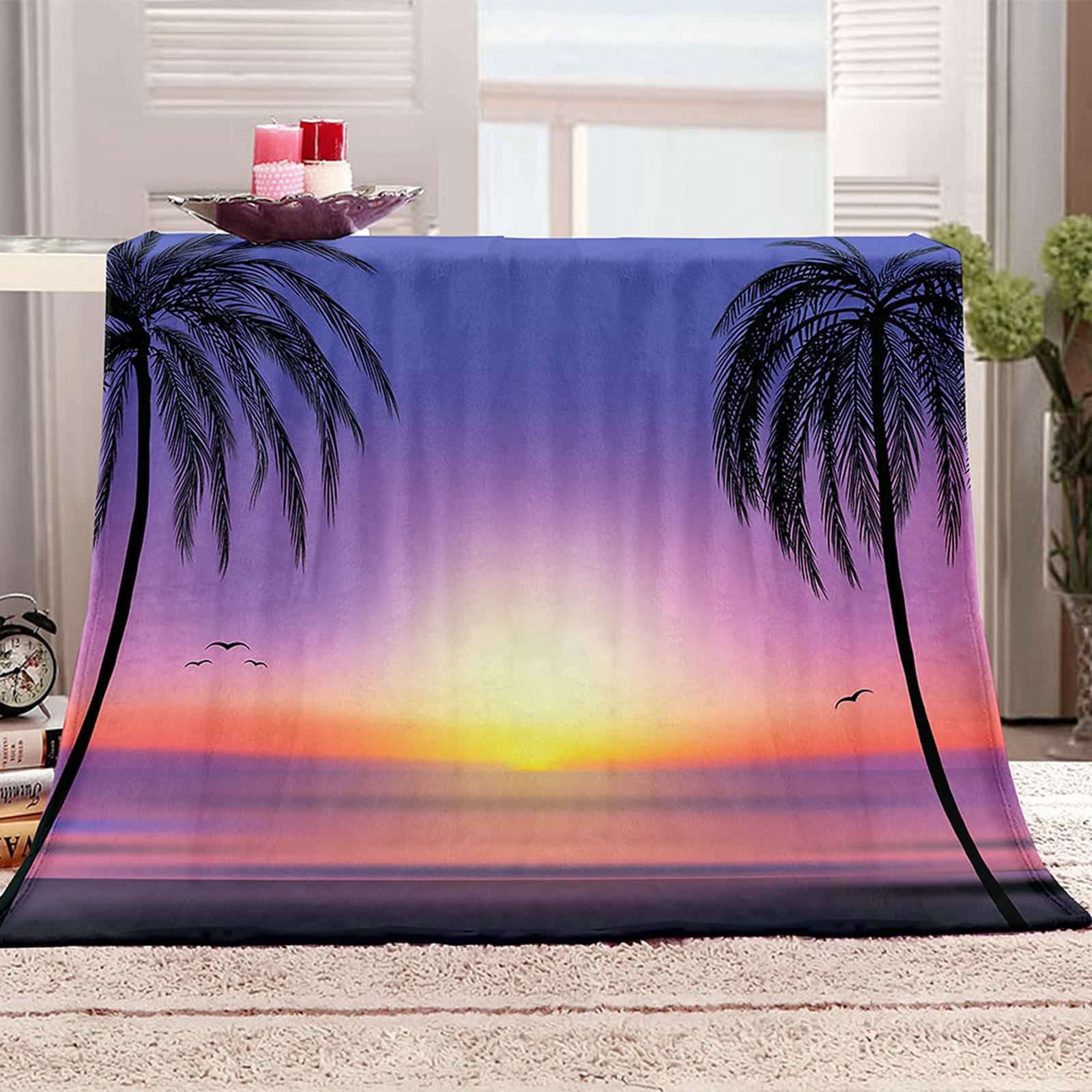Aeici Koc polarowy, koc flanelowy 150x200 cm plaża kokos ptak koc sofa prezent dla dorosłych i dzieci