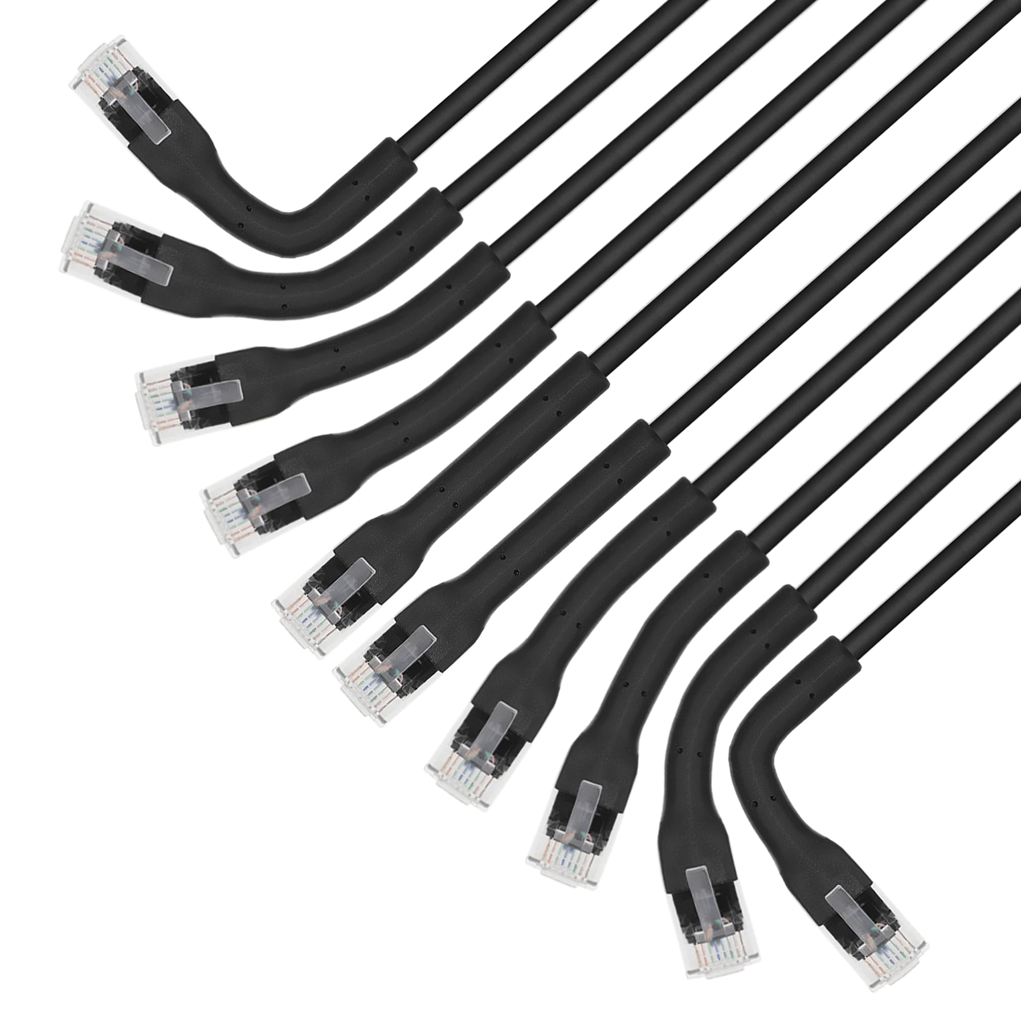CAT6 U/UTP FLEXIBOOT SLIM NETWORK PATCH CABLE, 1 FT., BLACK, 10-PACK