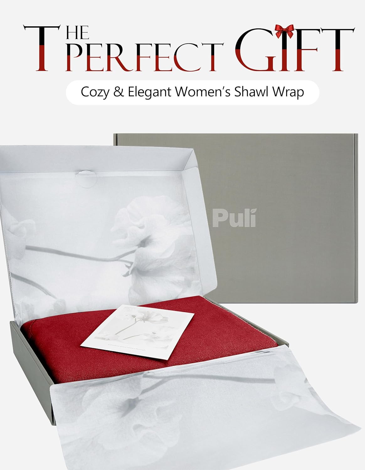 PULI Womens Large Cross Front Poncho Sweater Wrap Topper Knitted Elegant Shawls Cape for Fall Winter - Image 2