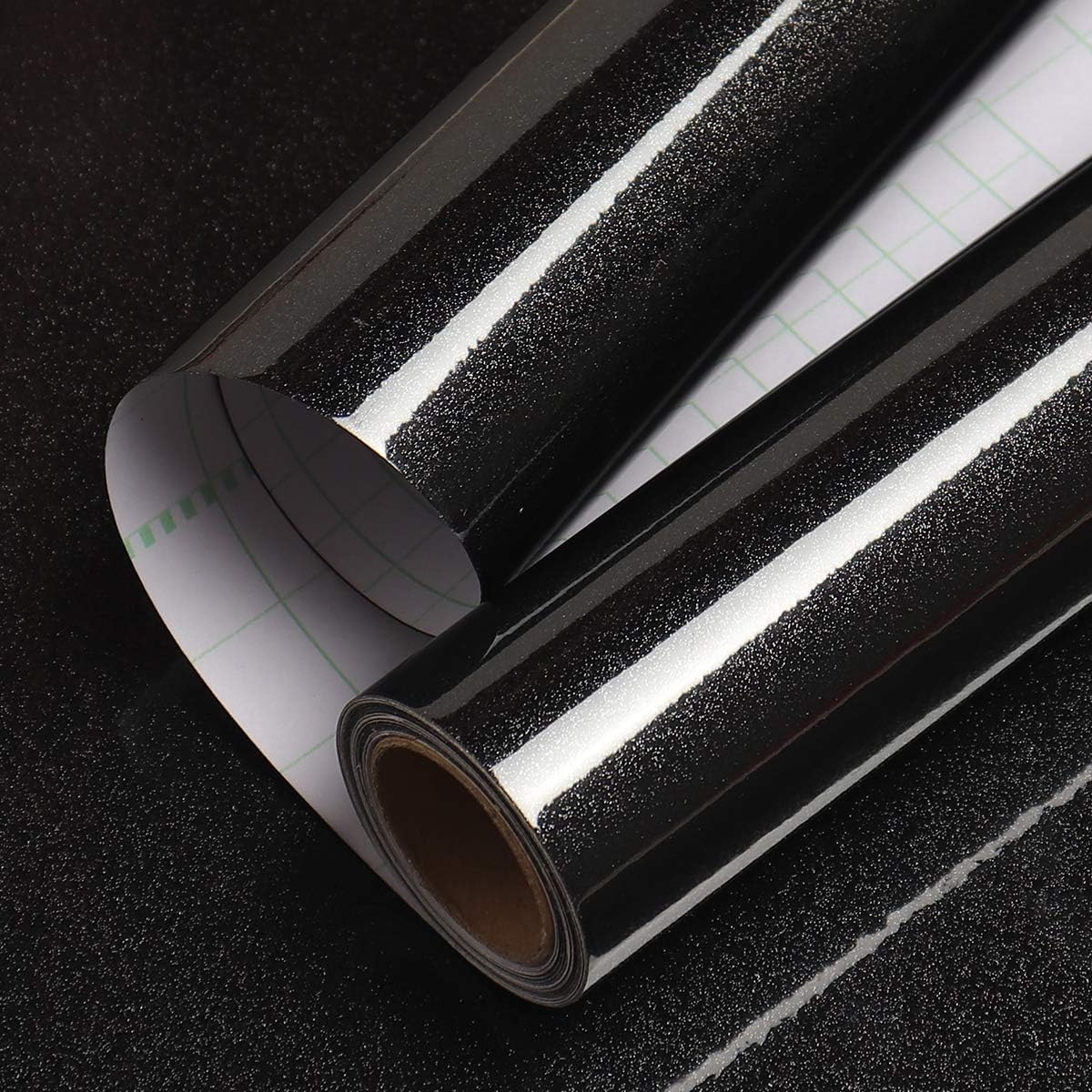 Livelynine Gloss Black Vinyl Wrap for Kitchen Cupboards Waterproof Sticky Black Plastic Black Contact Paper for Kitchen Worktop Vinyl Covering Cabinet Bedroom Self Adhesive Vinyl Wallpaper 40cmx2m