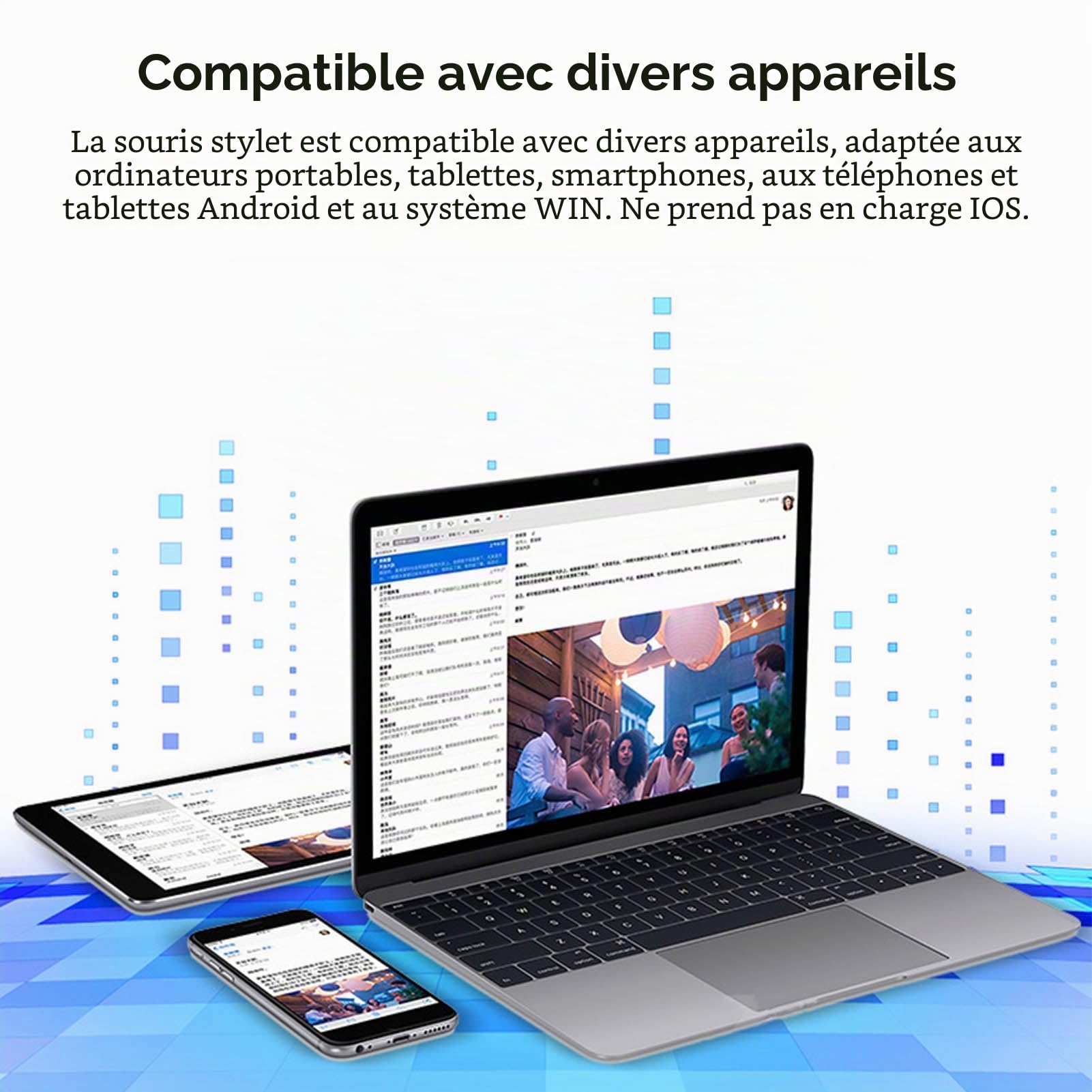 Jectse Souris à Stylet Optique Sans Fil - Mini Souris D'écriture Manuscrite USB 2,4 GHz Pour Ordinateur Portable