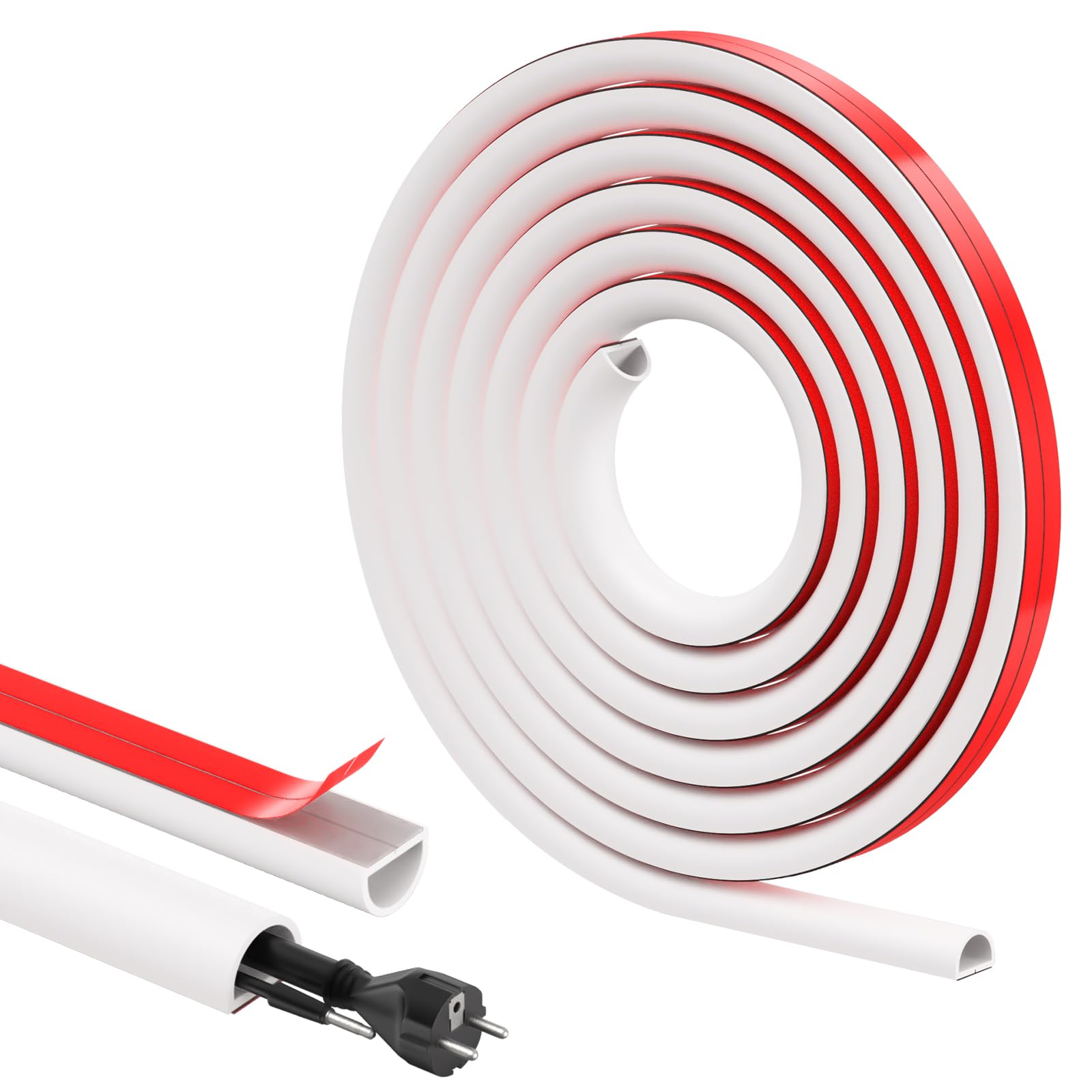 OSDUE Cable Trunking, 4 Meter Cable Cover Self-Adhesive for Hide Wire