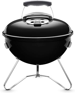 Weber Smokey Joe Charcoal Barbecue/Portable Design, Porcelain-Enamelled Lid & Bowl, 37 cm Cooking Surface, Black