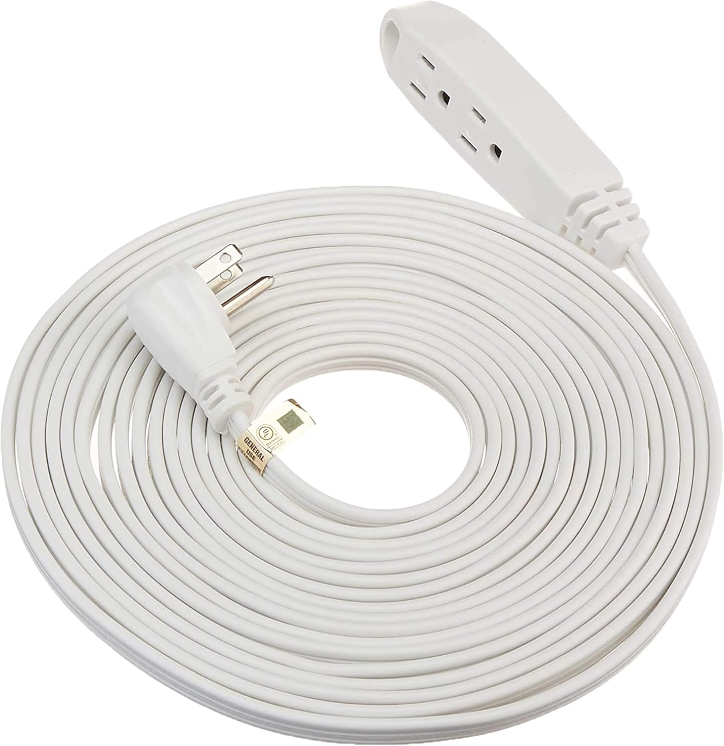 3 Prong Extension Cord with Multiple Outlets, Heavy Duty 3 Outlet Extension Cord Power Outlet for Use in Home, Garage or Workshop, 16 AWG Indoor Extension Cord White, 6 Feet