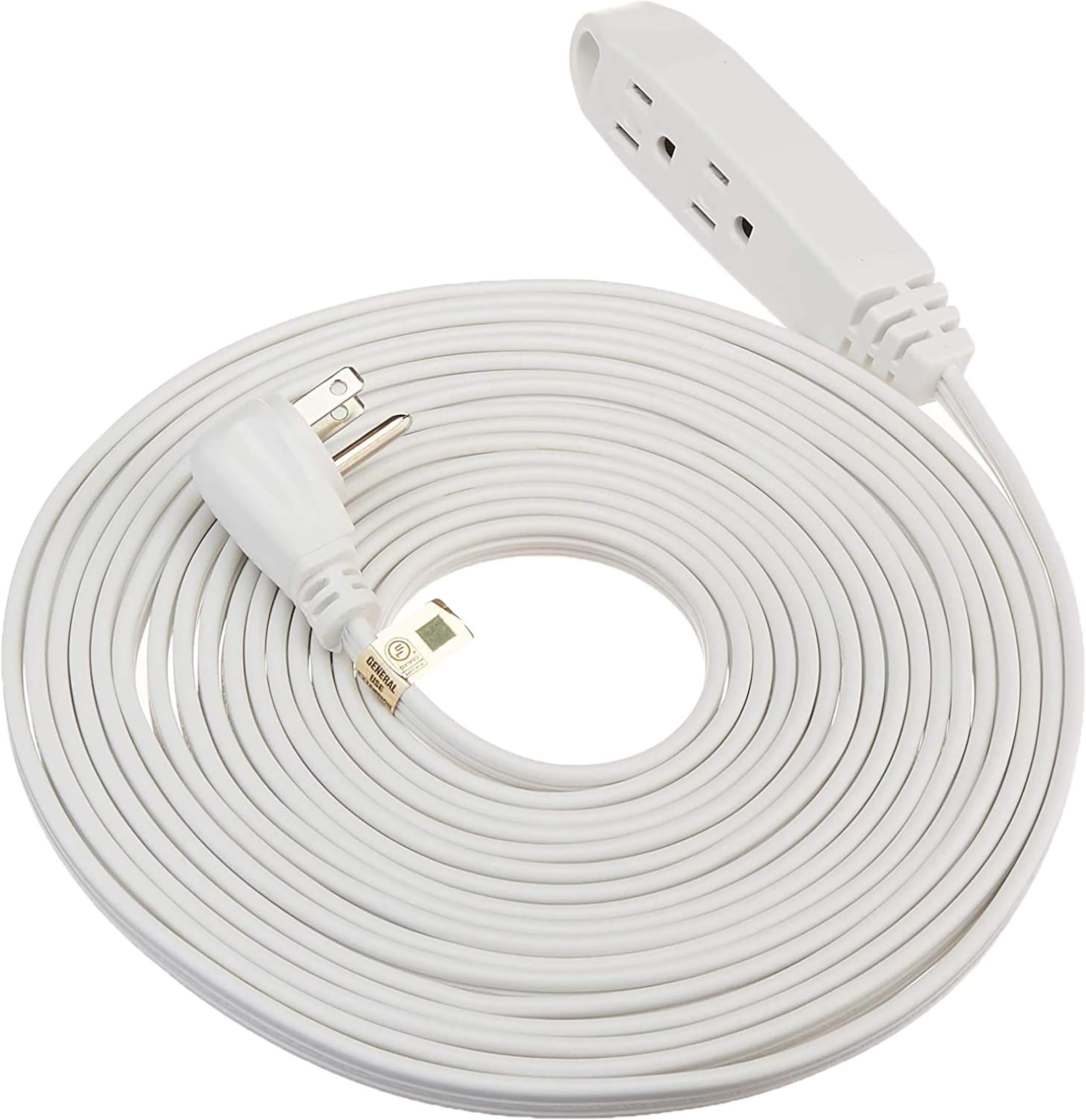 ClearMax 6 Feet 3 Outlet Extension Cord 16AWG Indoor/Outdoor Use with Waterproof Safety Cover - 2 Prong Type A - UL Listed